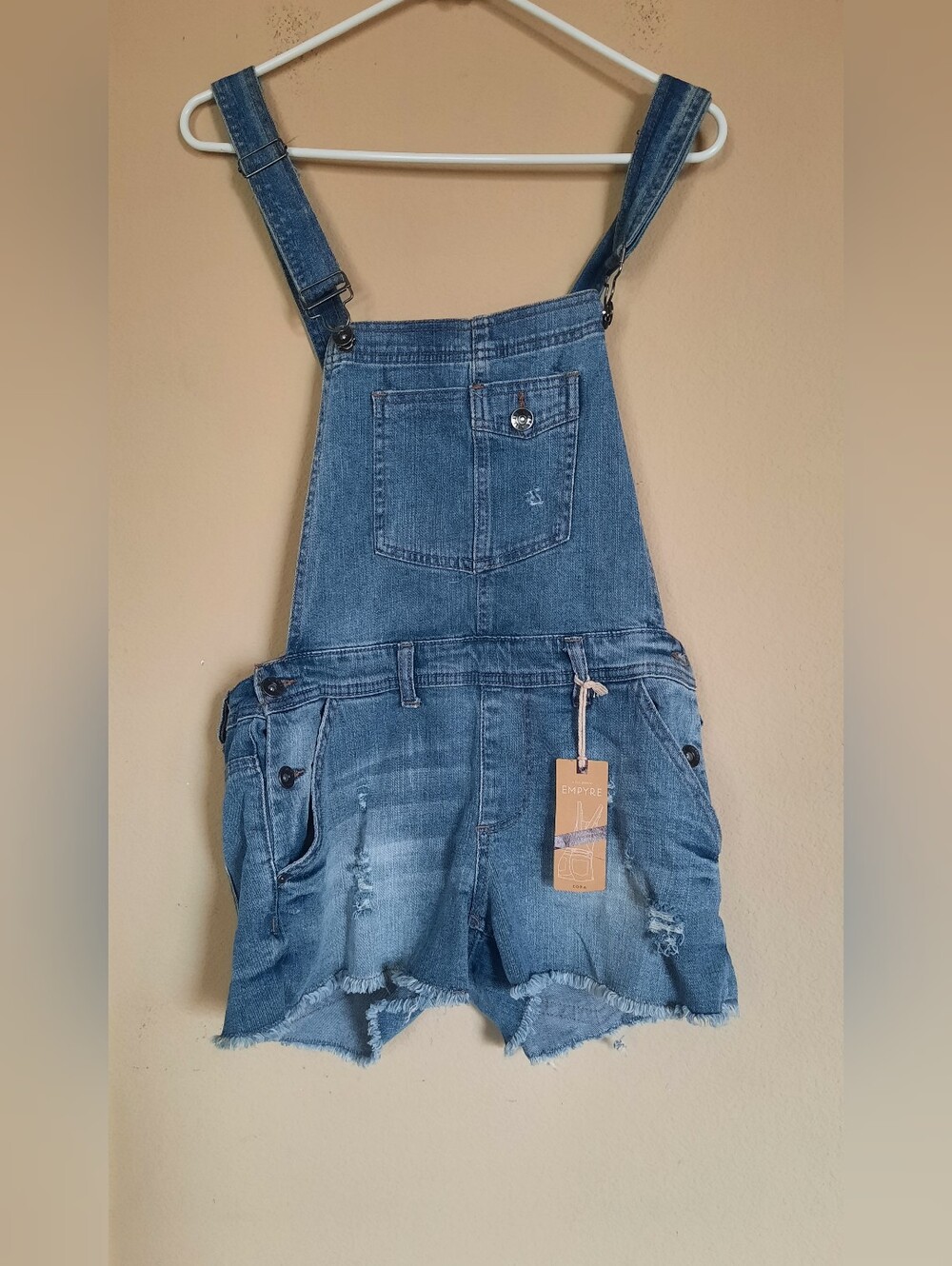 Empyre Nwt Small Denim Short Overalls - Blue Womens Shorts